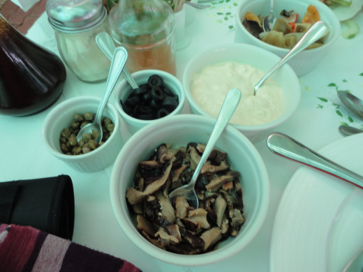 Shitake Mushroom, capers and black olives