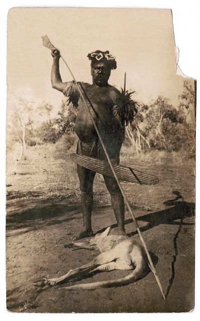 Old postcard of an Australian Aboriginal