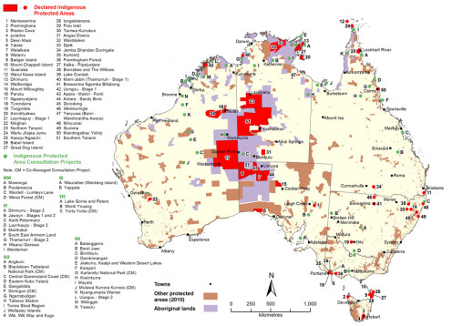 Locations of Indigenous Protected Areas in Australia | July 2012