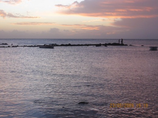 Sunset view from Mont Choisy public Beach