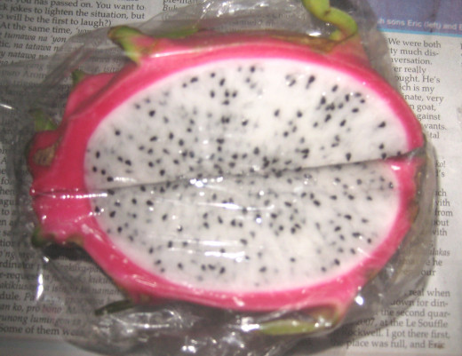 The fleshy part of Dragon Fruit