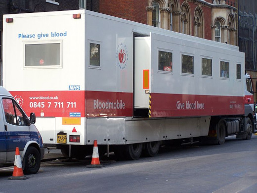 The Mobile Blood Bank, tours the country collecting donations.