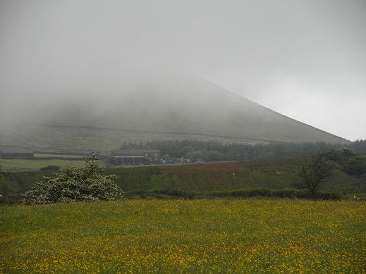 Pendle Big End with cloud coming down