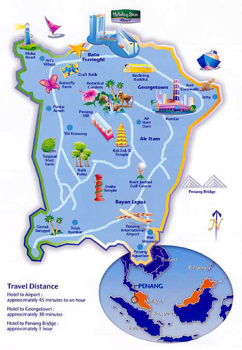 penang tourist attractions map