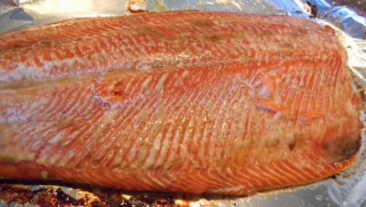 Delicious baked salmon fillet