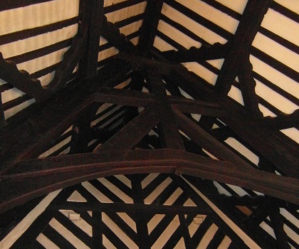 wooden beams, Samlesbury Hall