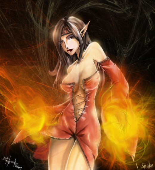 Lina Inverse flaming hands