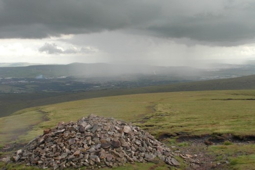 Rain cloud approaching Pendle from the west