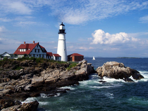 Even though it is located ten miles away, the Portland Head Light is forever associated with Portland, Maine