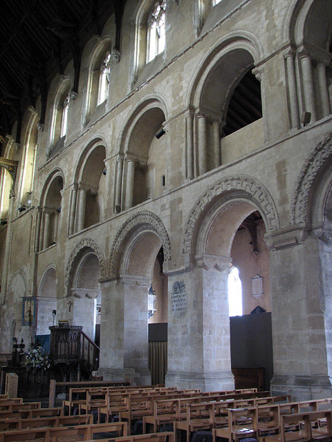 Wymondham Abbey - Norman arcading.