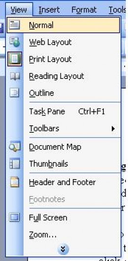 microsoft word menus