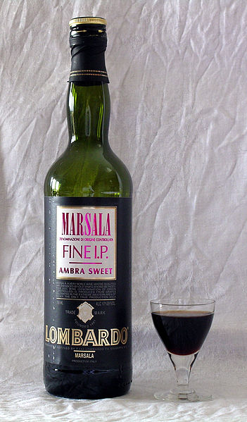 Marsala Wine - It typically has 15-20 percent alcohol content.