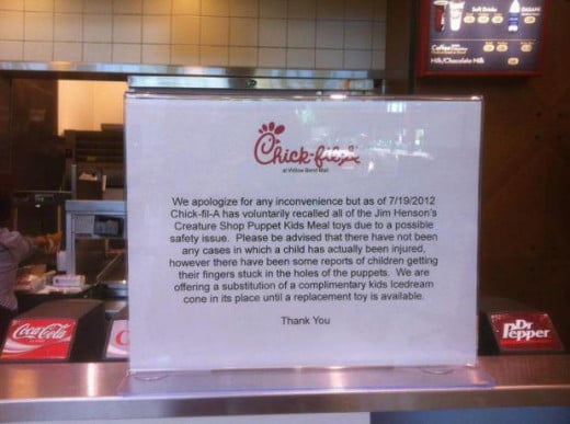 Chik-Fil-A lying again about why they didn't have Muppet toys. They later changed their story to another lie..