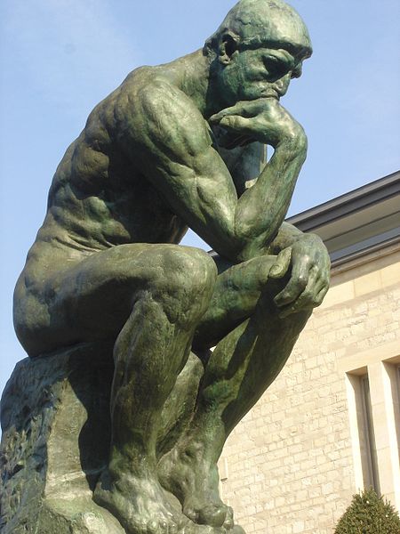 Sculpture of "Thinking Man" by Rodin, Paris, France.