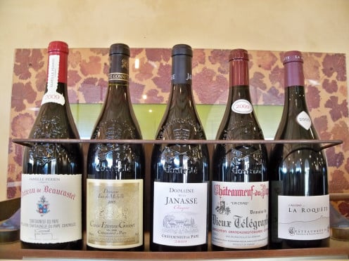 Red wines of Chateauneuf du Pape