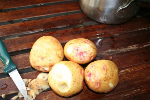 New potatoes, with any blemishes removed
