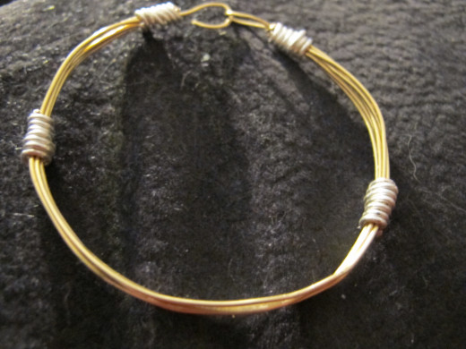 Another view of this wire wrapped bracelet.