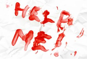 For this kind of blood stain, call 911 for Help. Spitting won't do!