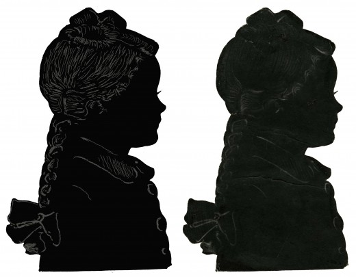 Side by side comparison of the finished silhouette with the original