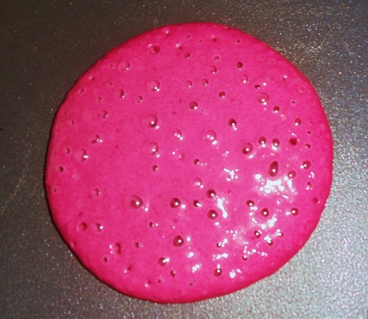 This whole wheat beet pancake is nearly ready to flip. As you can imagine, it's pink color makes it perfect for kids.  
