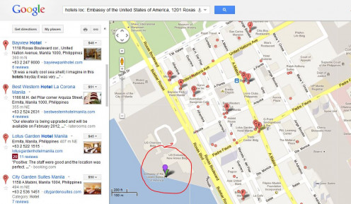 Hotels near the US Embassy Philippines