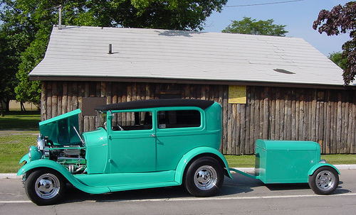 1931 Model A street rod with trailer