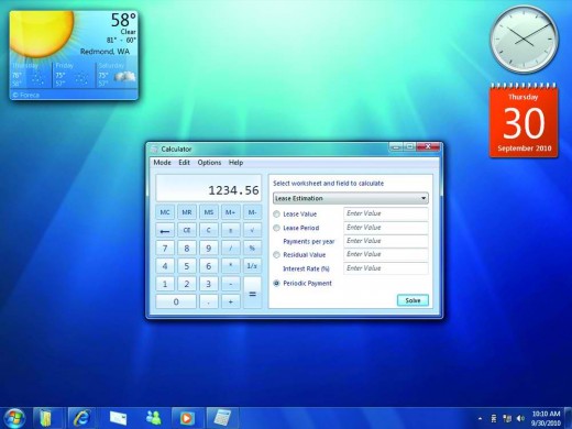 The Windows 7 calculator can offer addiitonal calculations, such as instalments, through the View menu.