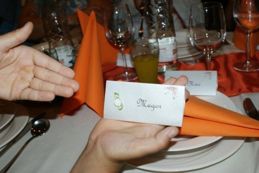 A guest with his card - he loved it!