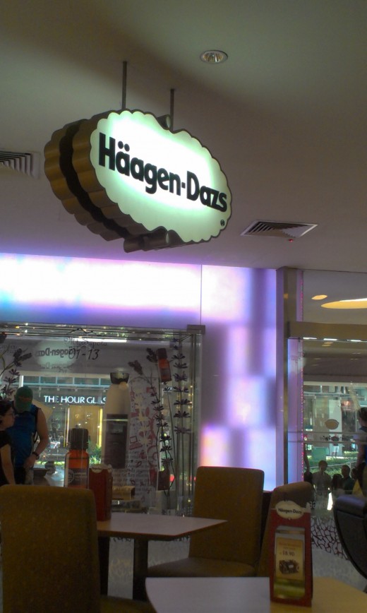Haagen-Dazs is one of the many cafes along Orchard Road.