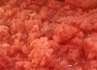 Watermelon ice (watermelon granita) ready to eat on a hot summer day