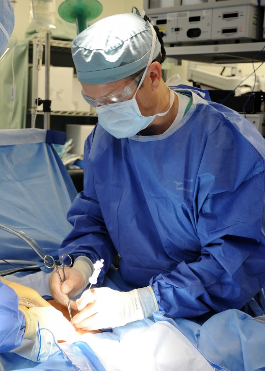Cmdr. Gordon Wisbach performing a Laparoscopic Surgery