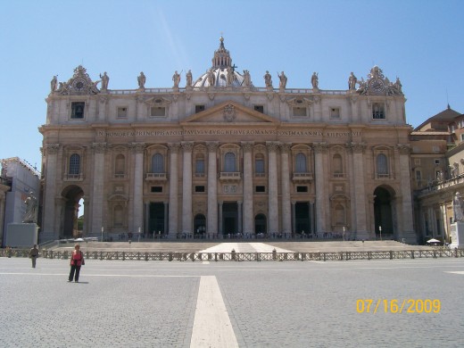 Looking straight on to the Vatican