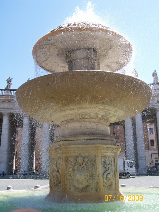 One of the fountains in the Vantican