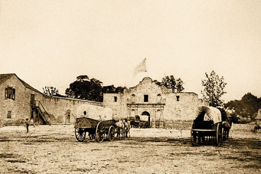 An early photo: I wanted a picture for this Poem that shows the Alamo...more as a fortress...not a museum with a manicured lawn. Though, the Alamo is unquestionably a landmark in the Heart of San Antonio, it was primarily a mission turned into a fort