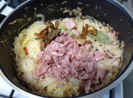 add the sauerkraut and other ingredients
