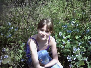 My daughter Erica among the blue bells in Missouri.
