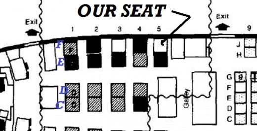 First class Seat "5F" assigned to Joseph De Cross
