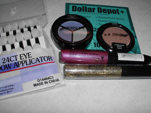 These are the eye shadows and lip glosses she picked today with eye applicators of course.