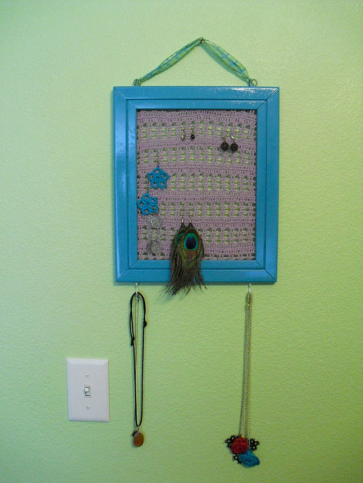 Jewelry Holder from a Picture Frame