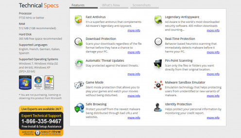 Screenshot of Lavasoft Ad-Aware Free Version