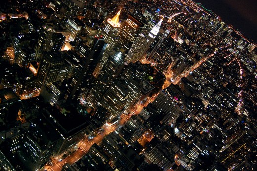 Night time view from The Empire State Building