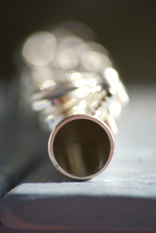 The flute is a hollow instrument made up of three pieces