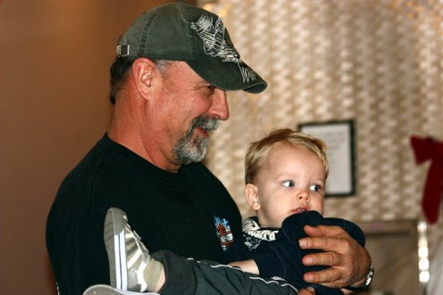 "Papa" Johnny consoling our grandson, Phoenix.