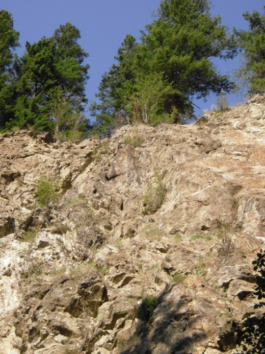 Chase Canyon Wall.  Today no mountain goats are peering over the edge at tourists on the zipline, although they often are.