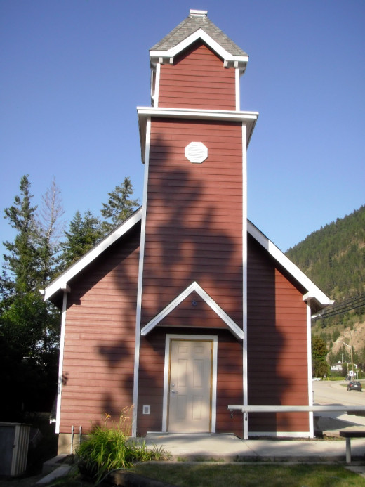 Early church in Chase, now adjacent to the new Museum
