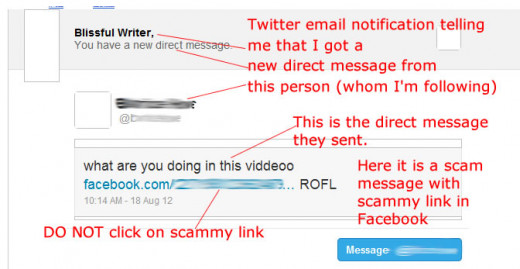 Twitter Direct Message scam