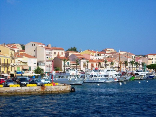 La Maddalena Port, view from boat.