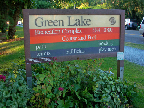 Green Lake Sign