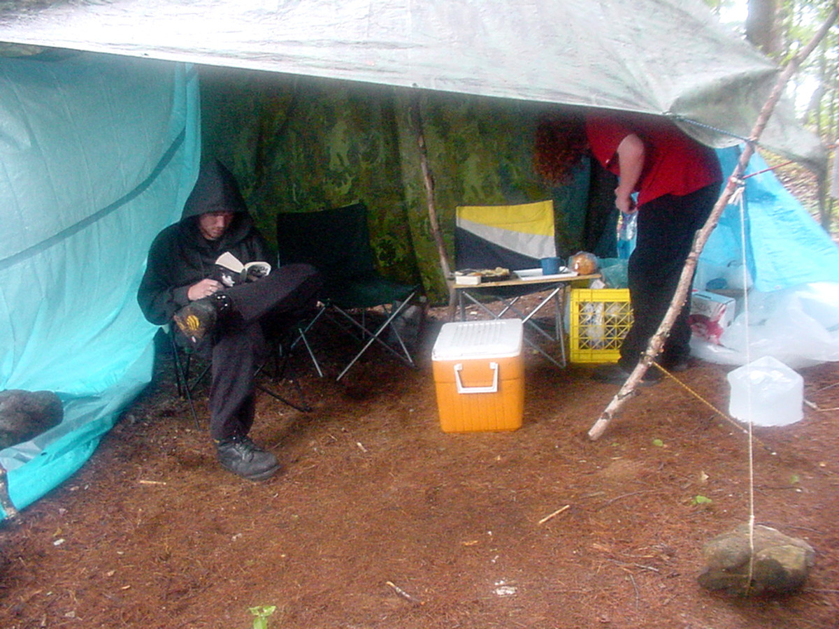 Keep food area away from tents and provide shelter from the elements