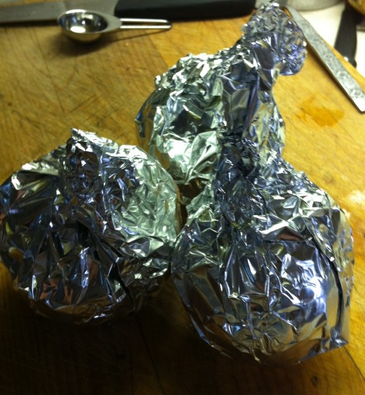 Wrap each onion in tin foil.